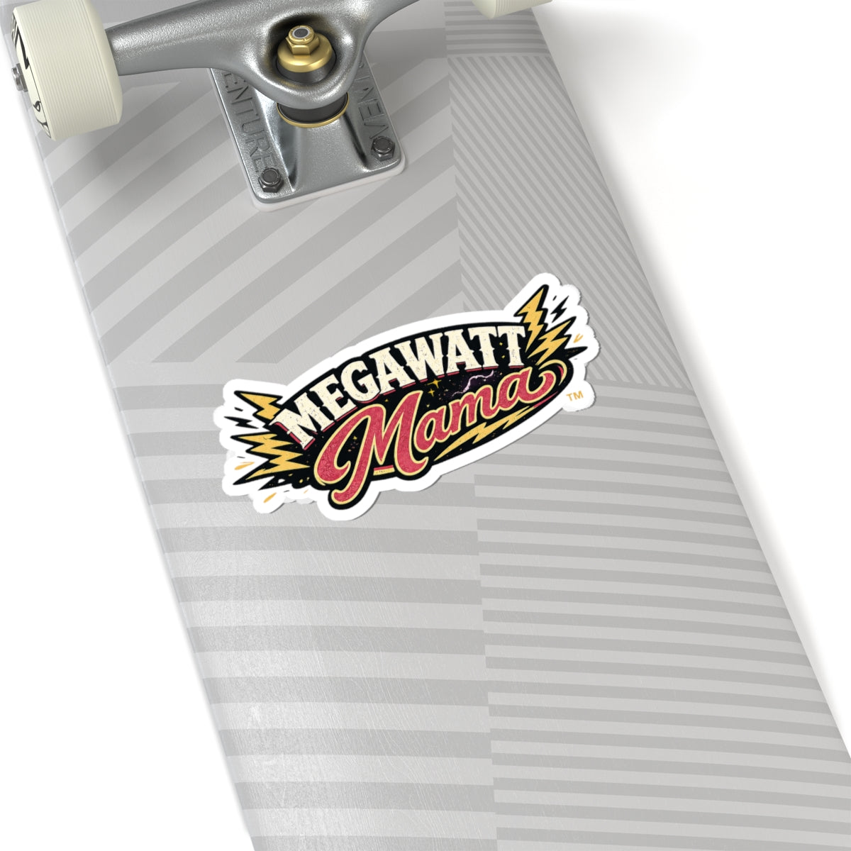 Megawatt Mama Sticker — Retro Lightning Kiss-Cut Vinyl Sticker for Laptops & Gifts
