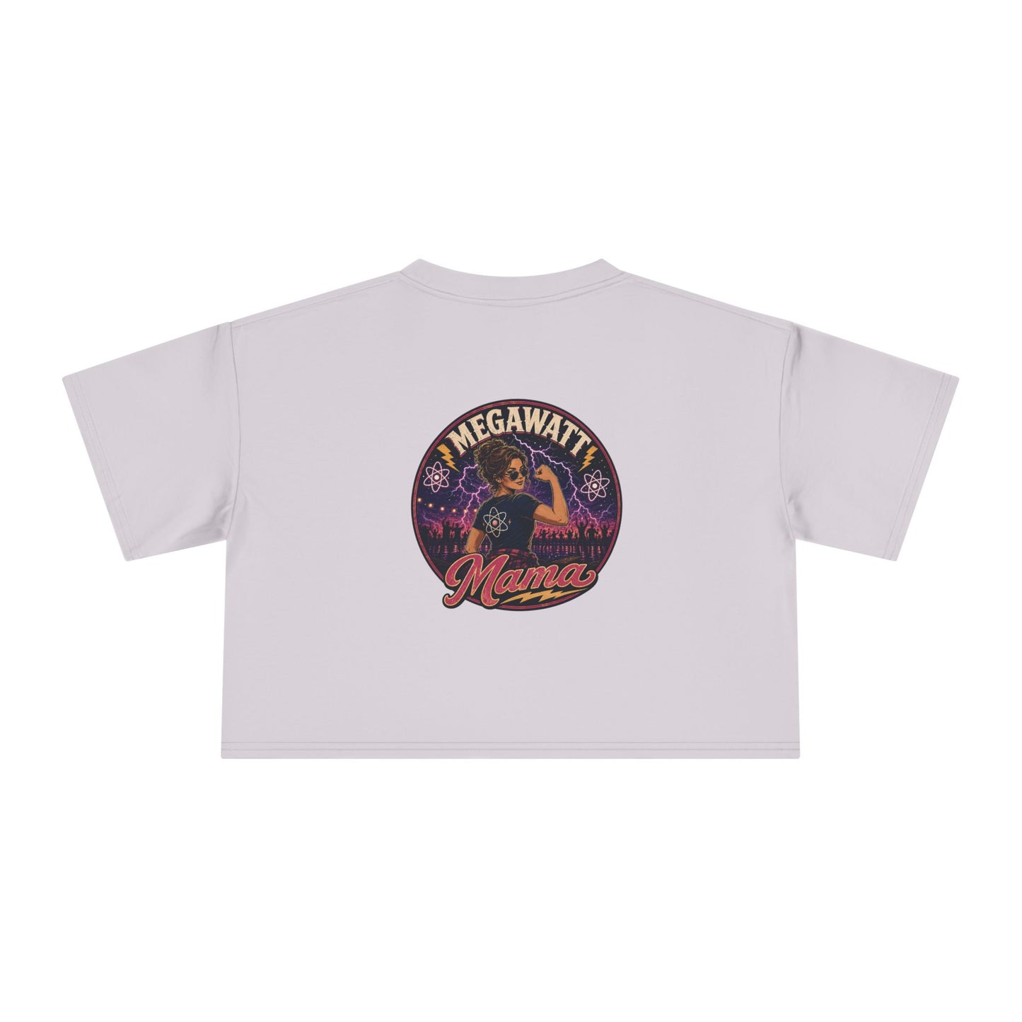 Crop Tee — "Megawatt Mama" Retro Lightning Graphic