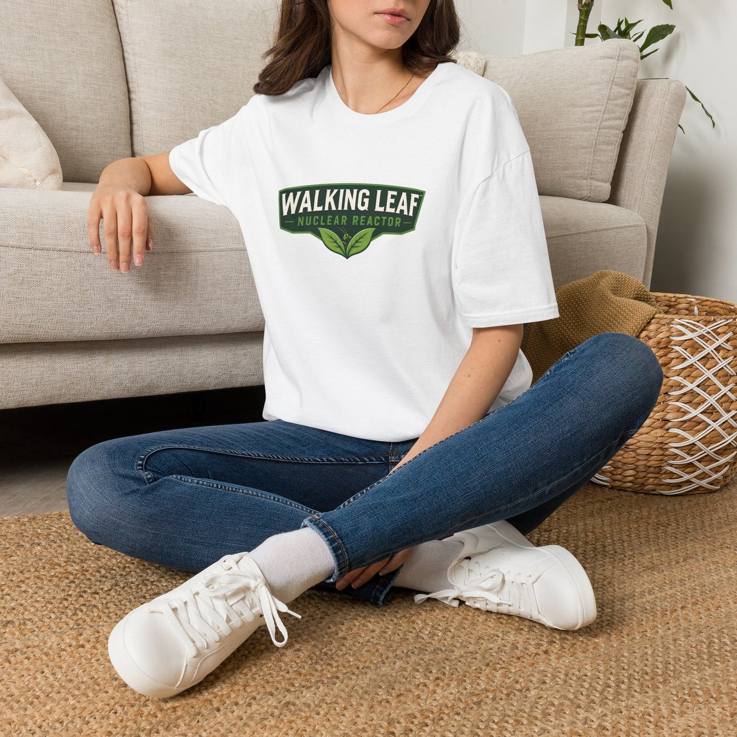 Walking Leaf Nuclear Reactor T-Shirt — Eco Humor Graphic Tee