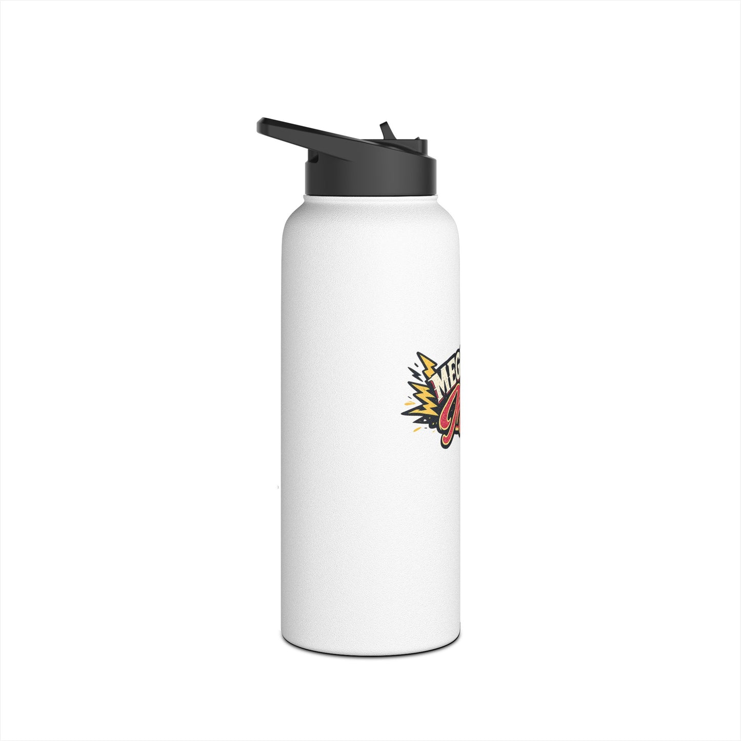 Megawatt Mama Stainless Steel Water Bottle — Retro Lightning Graphic, Insulated Sport Bottle