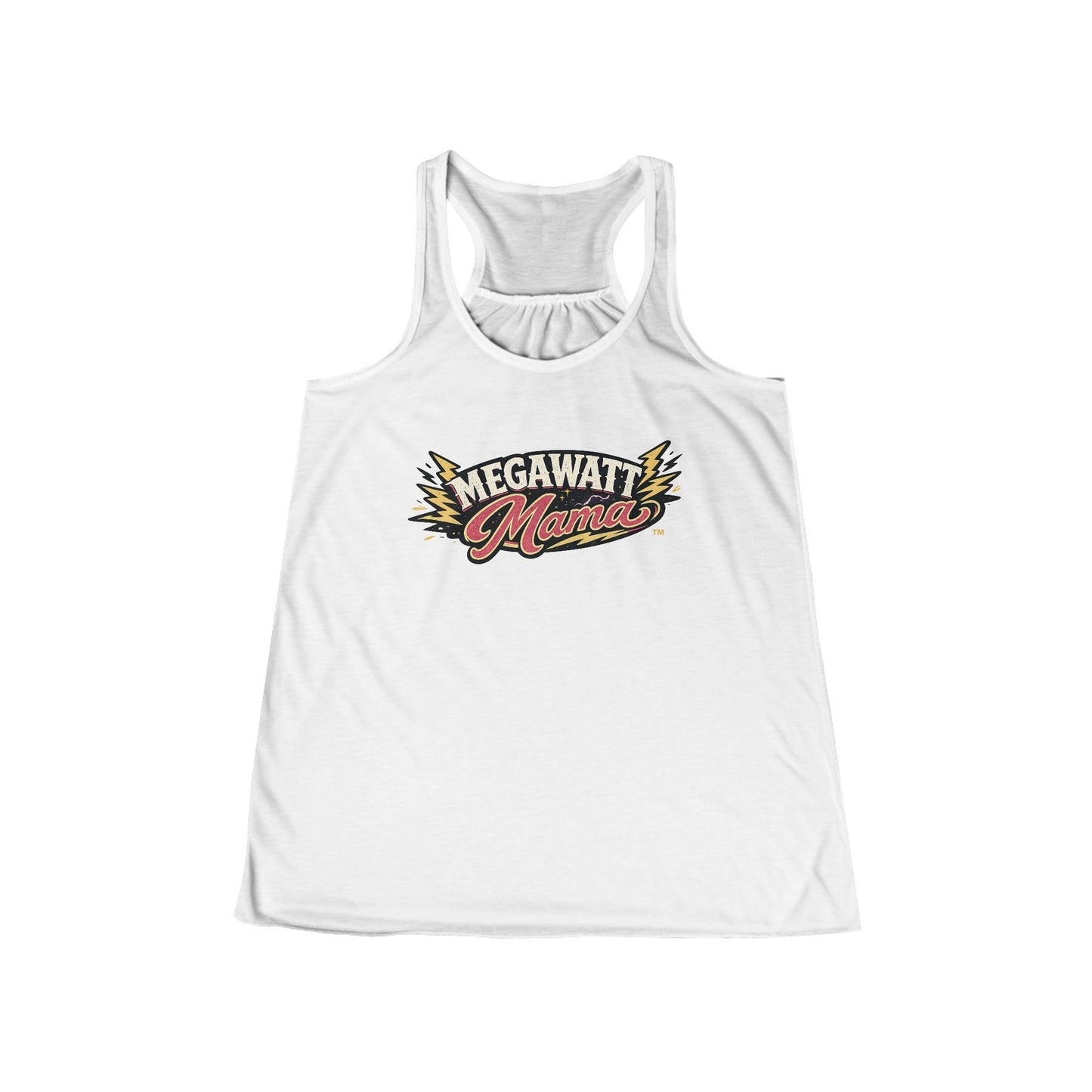 Megawatt Mama Racerback Tank – Retro Lightning Graphic Women's Tank Top