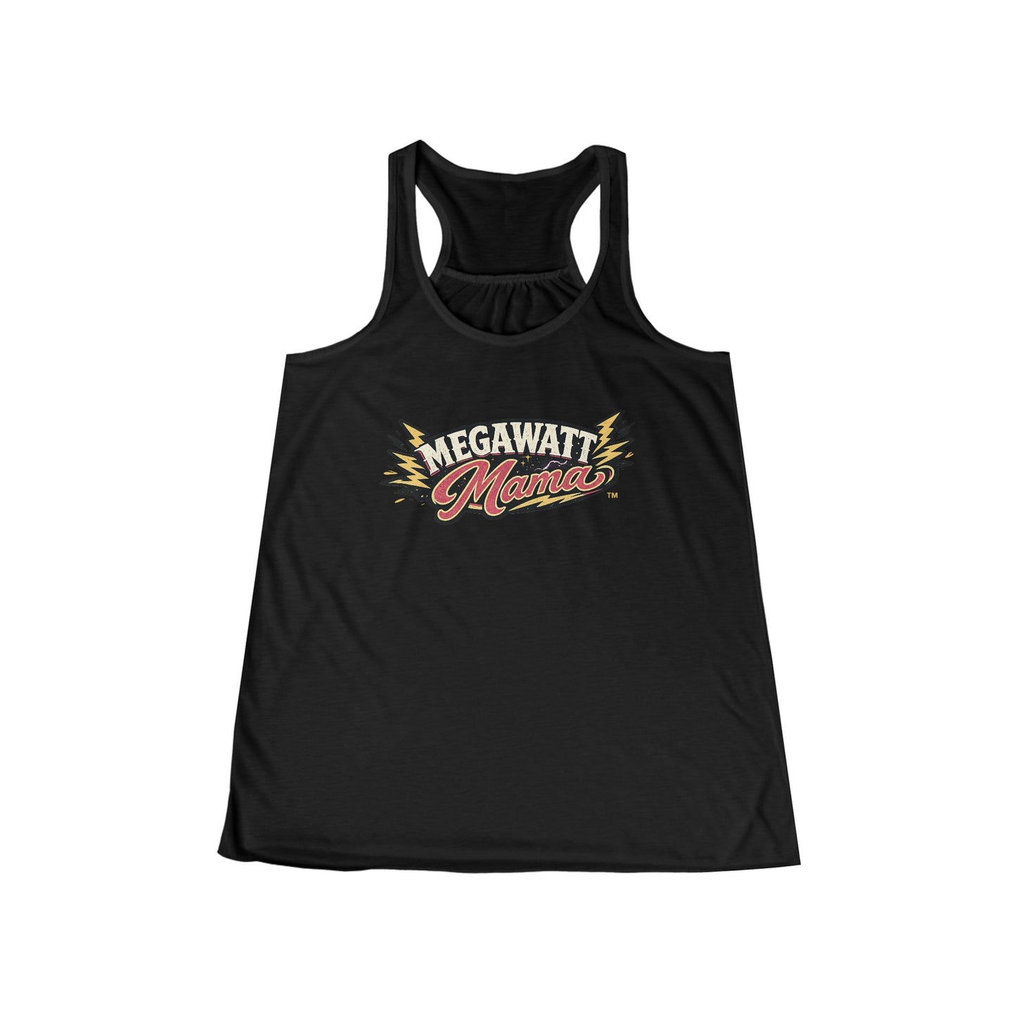 Megawatt Mama Racerback Tank – Retro Lightning Graphic Women's Tank Top