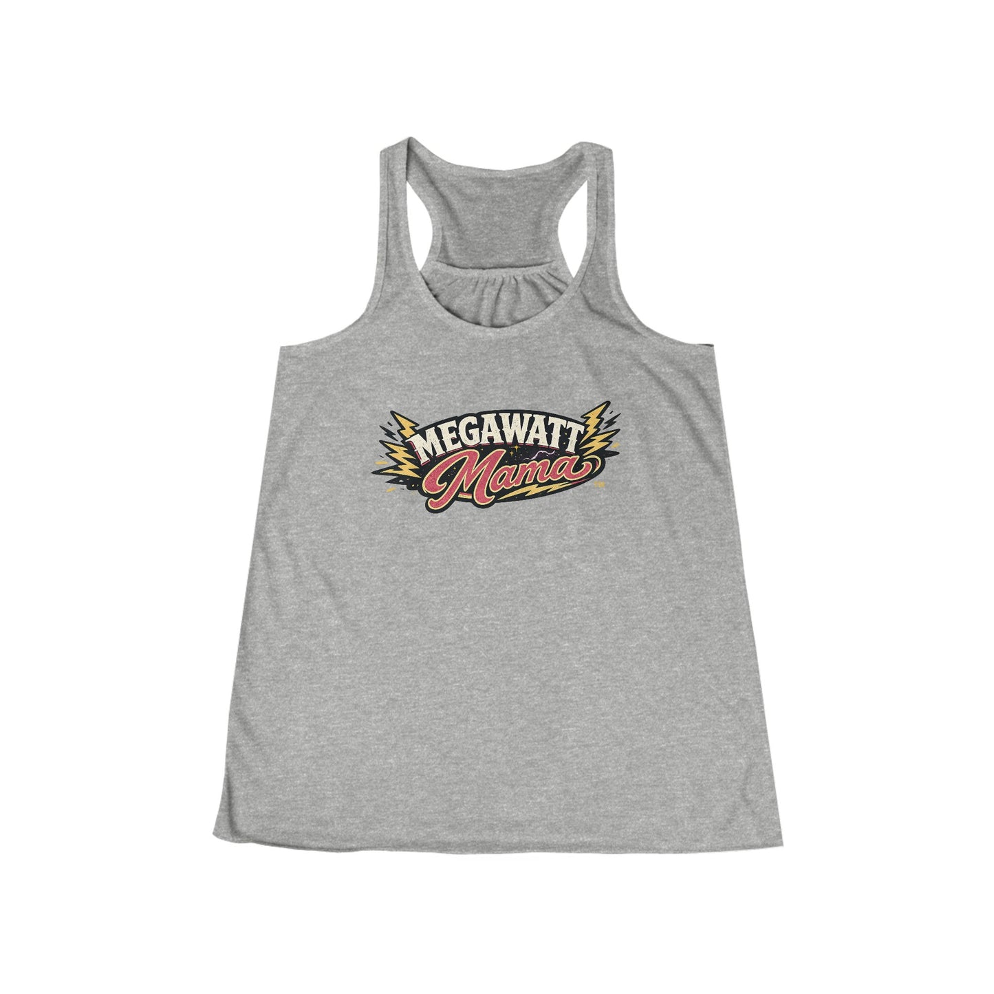 Megawatt Mama Racerback Tank – Retro Lightning Graphic Women's Tank Top
