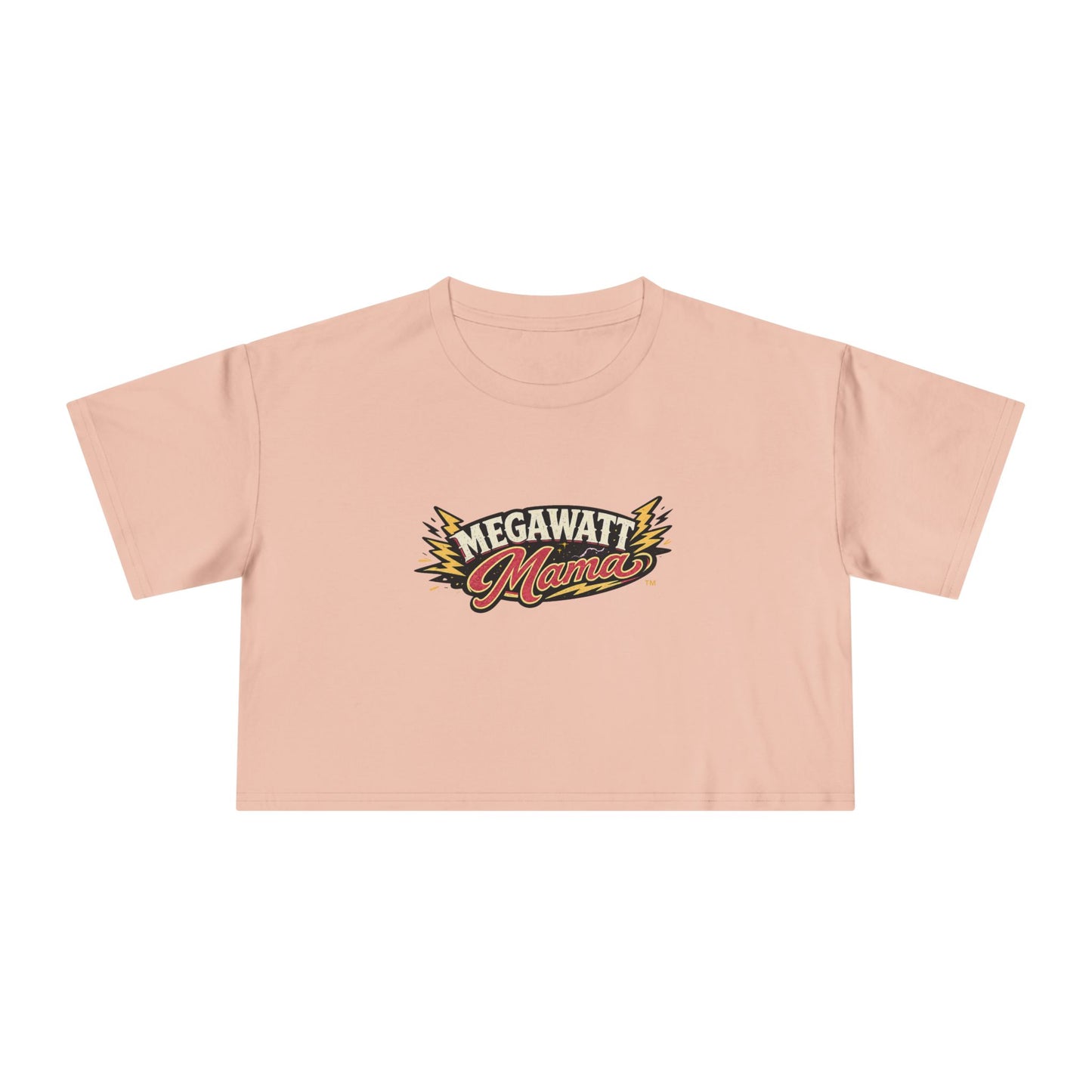 Crop Tee — "Megawatt Mama" Retro Lightning Graphic