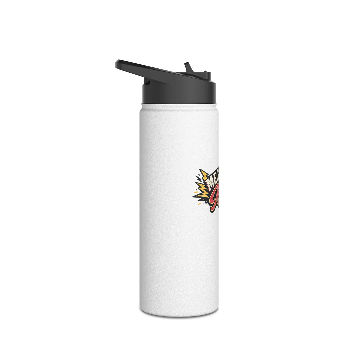 Megawatt Mama Stainless Steel Water Bottle — Retro Lightning Graphic, Insulated Sport Bottle